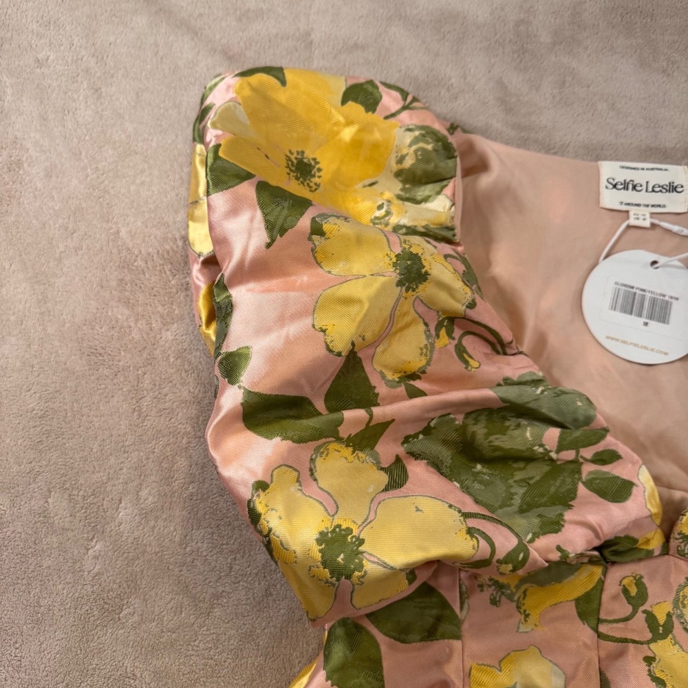 Selfie Leslie Pink & Green Floral Ruffle Mini Dress - Picture 9 of 16